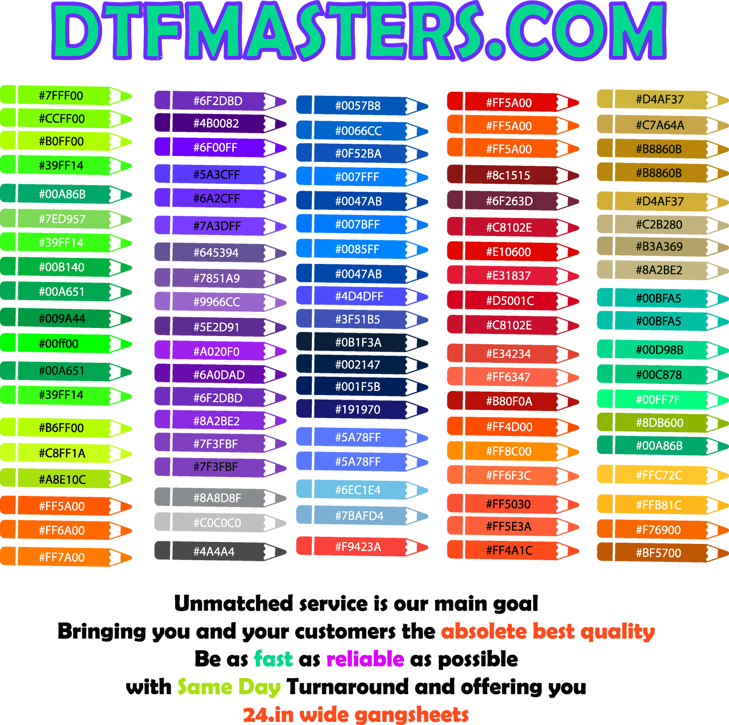 Crayon color Chart