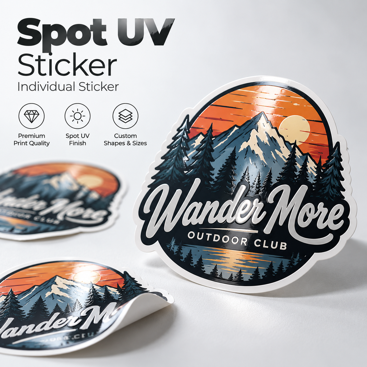 Spot UV Die Cut Stickers