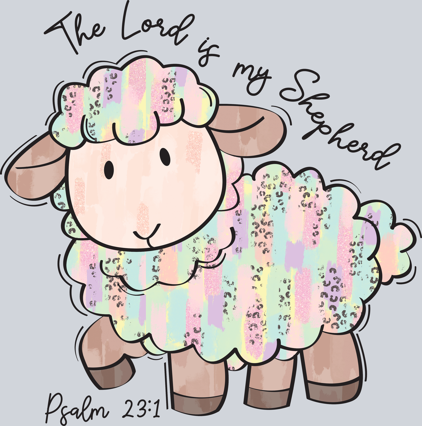 The Lord is my Shepherd Cute Lamb