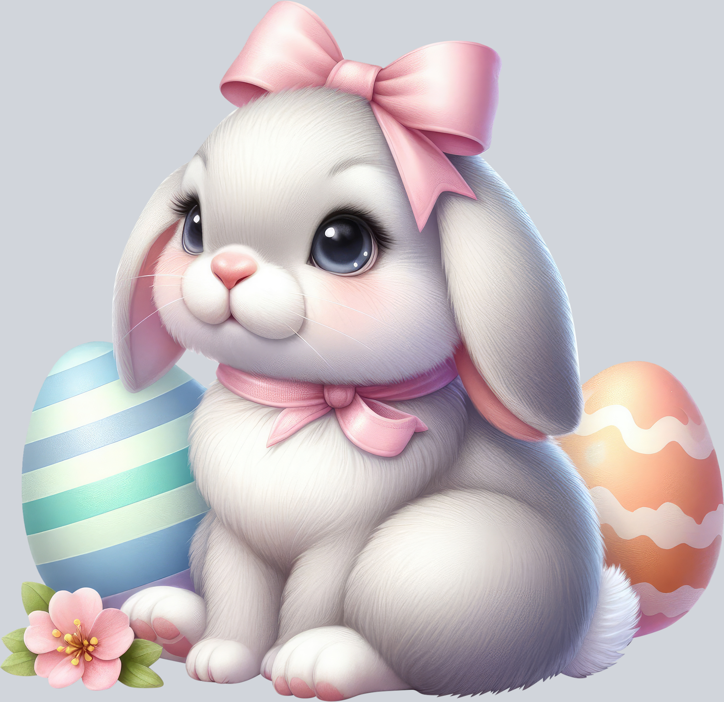 Cute Easter Bunny with Pink Bow