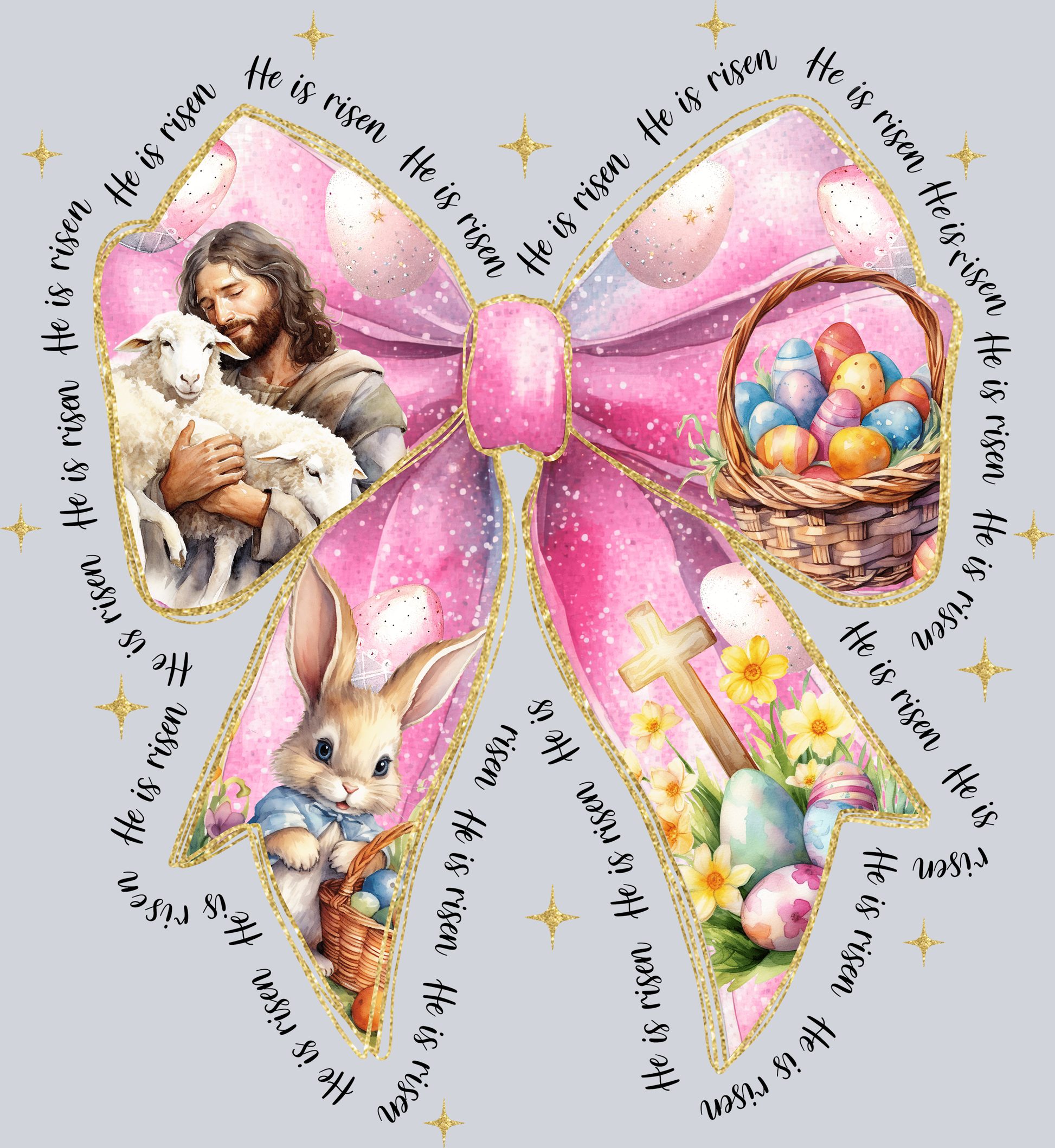 He is Risen Coquette Bow Design