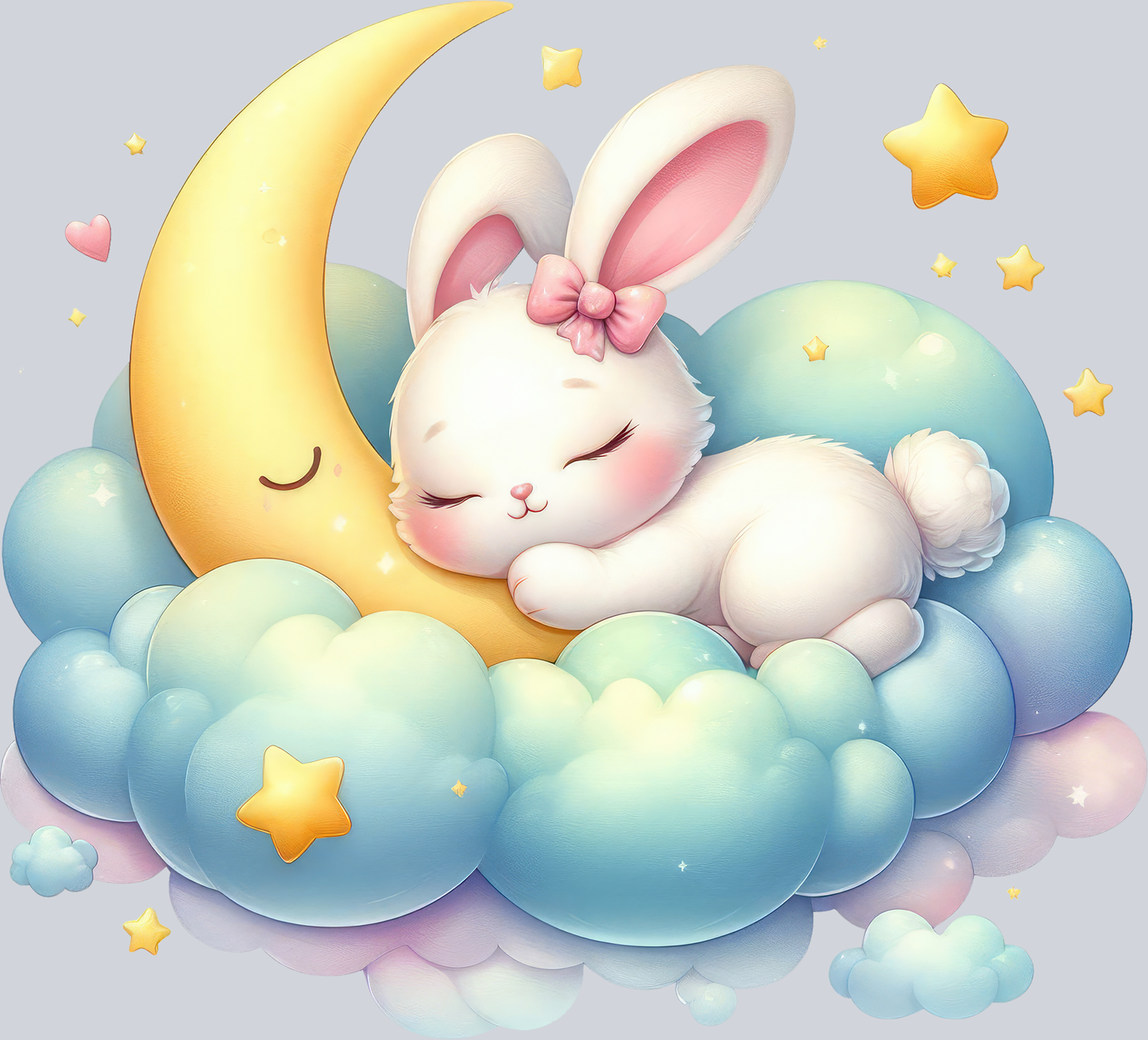 Sleepy Bunny on Cloud