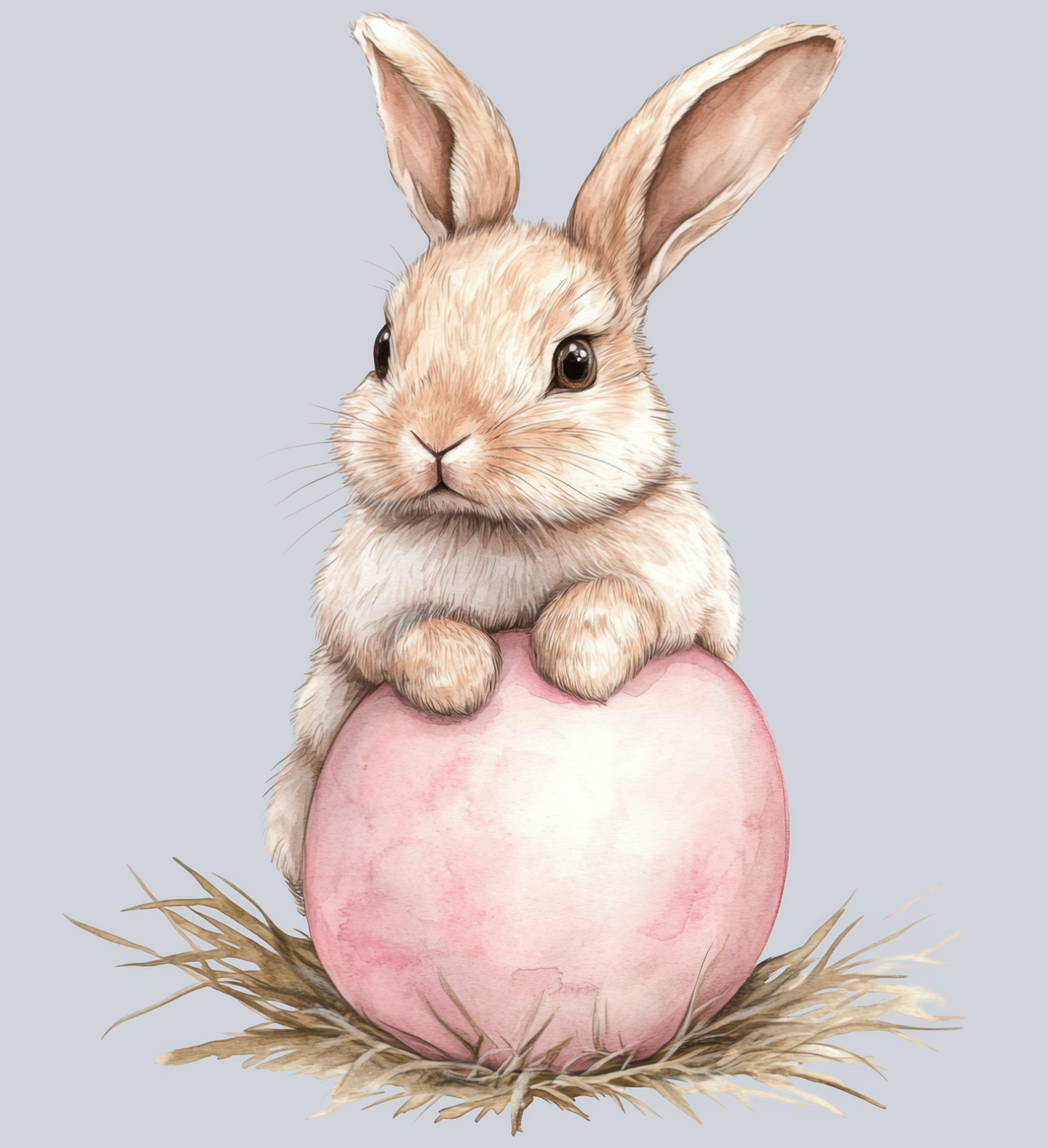 Fluffy Bunny with Pink Egg