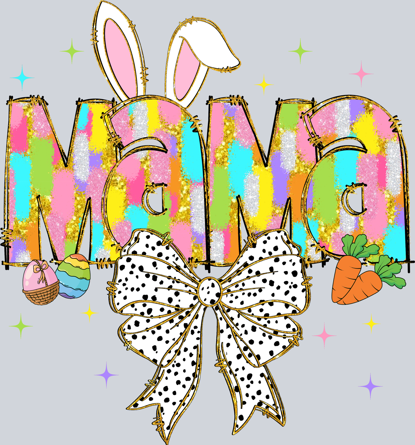 MAMA Easter Bunny ears and Bow