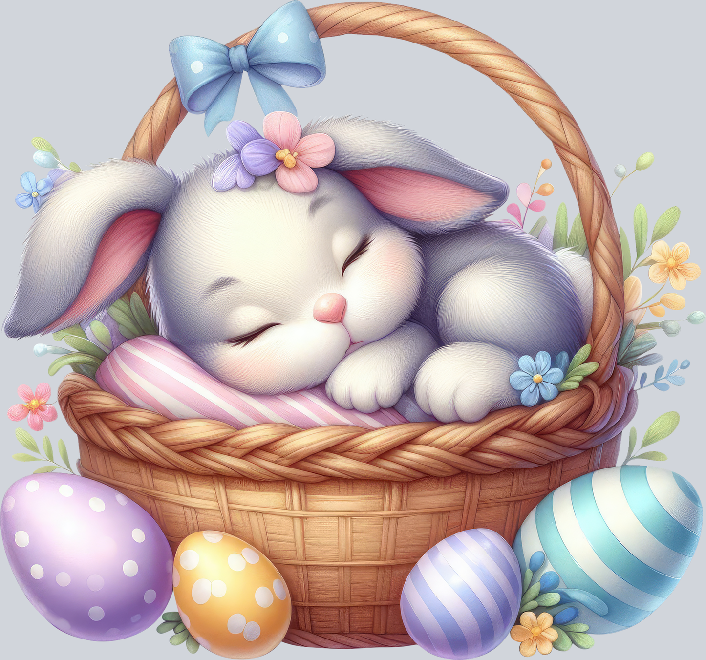 Cute Easter Bunny Sleepy Basket
