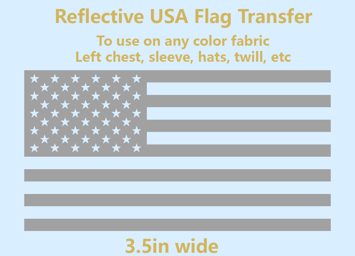 Reflective USA Flag 3.5in wide