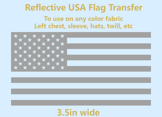 Reflective USA Flag 3.5in wide