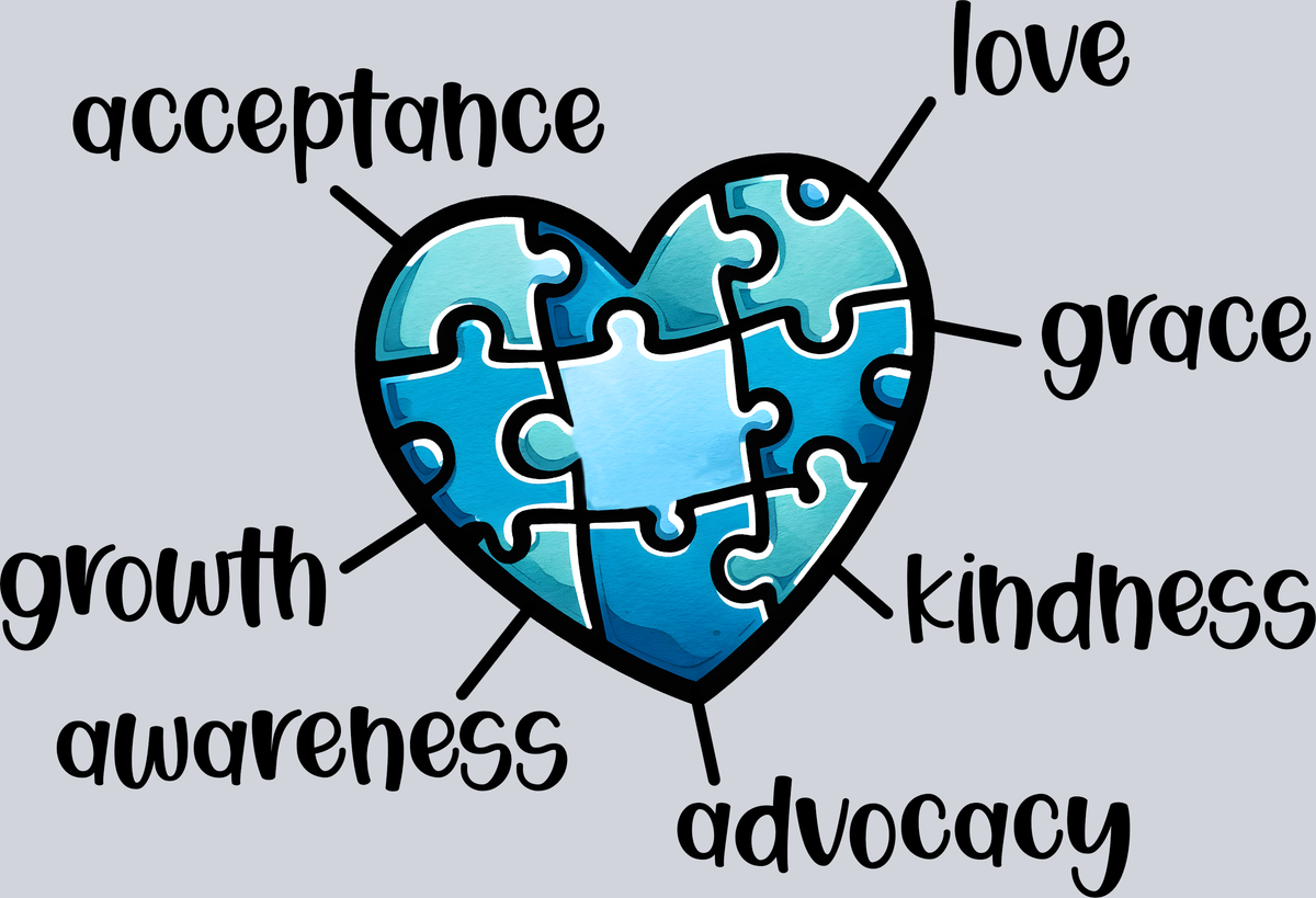 April First Heart Blue Heart for April – DTF MASTERS