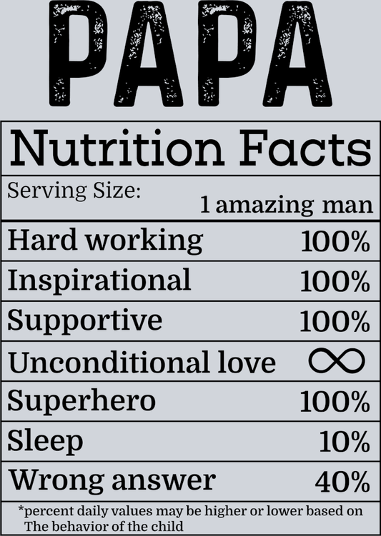 PAPA Nutrition Facts